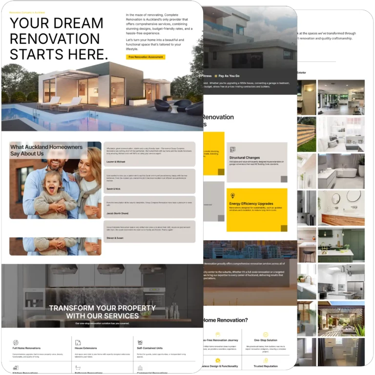 Complete Renovation website and campaign redesign by AV Consulting