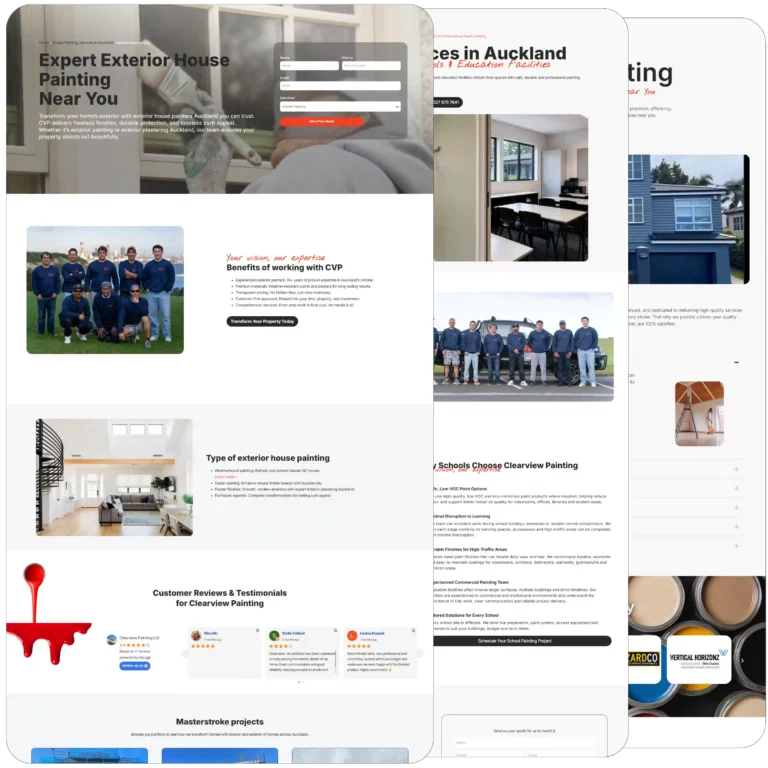 Clear View Painting lead generation pages by AV Consulting