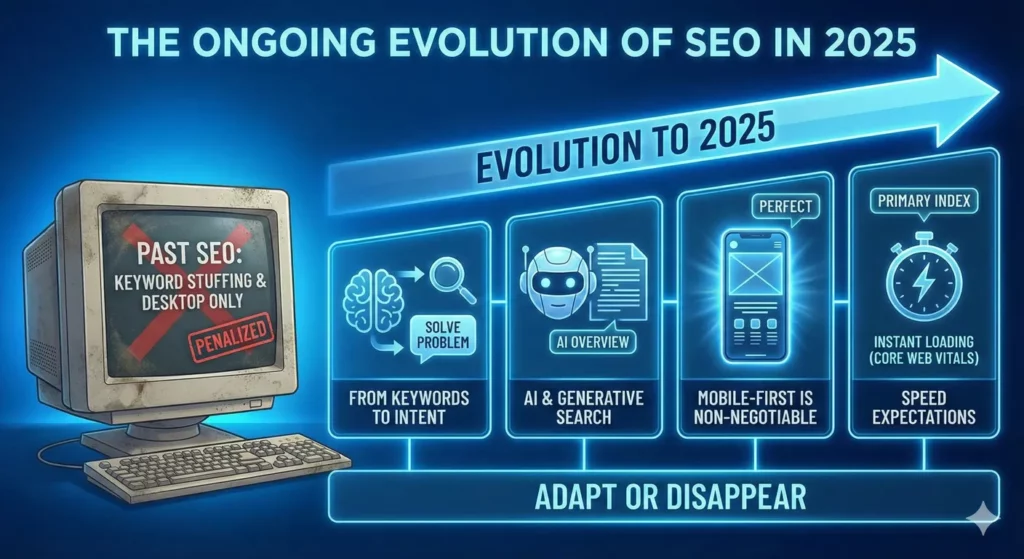 infographic that show diff between new SEO and old SEO