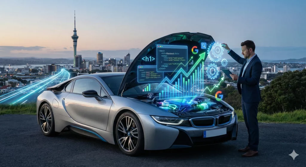 man open BMW trunk