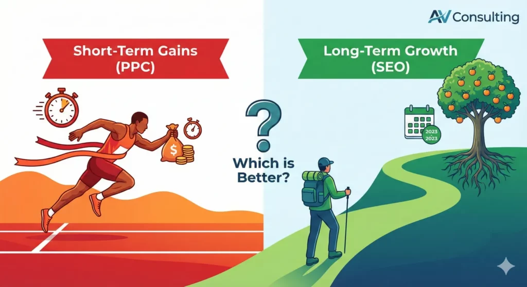 pic showing diff between ppc and seo