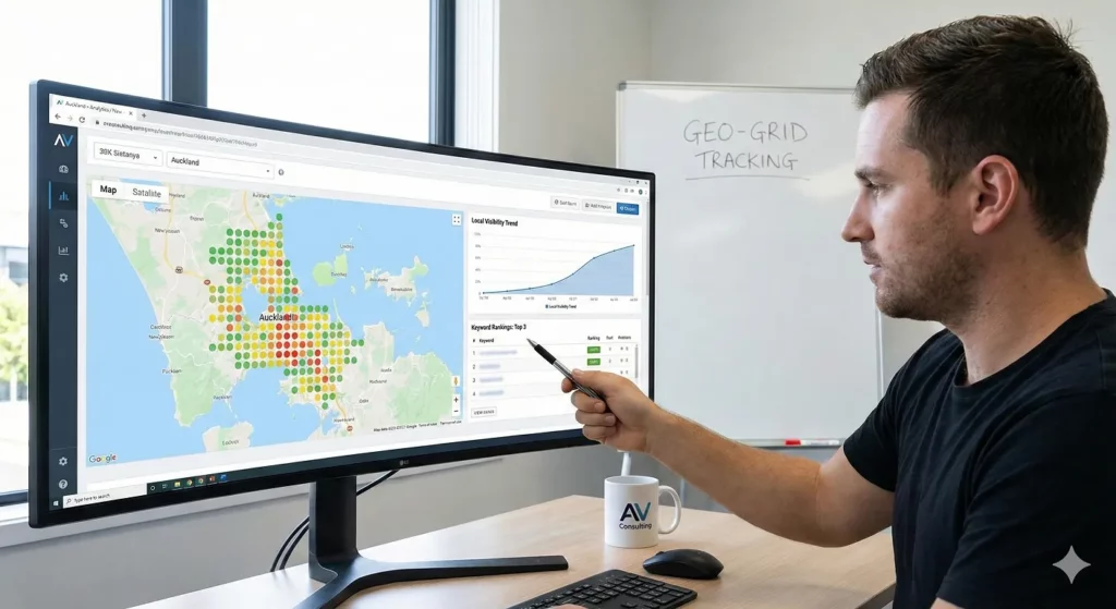 man checking local seo improvement