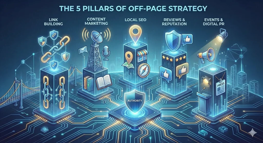 icon of 5 pillar of off-page seo