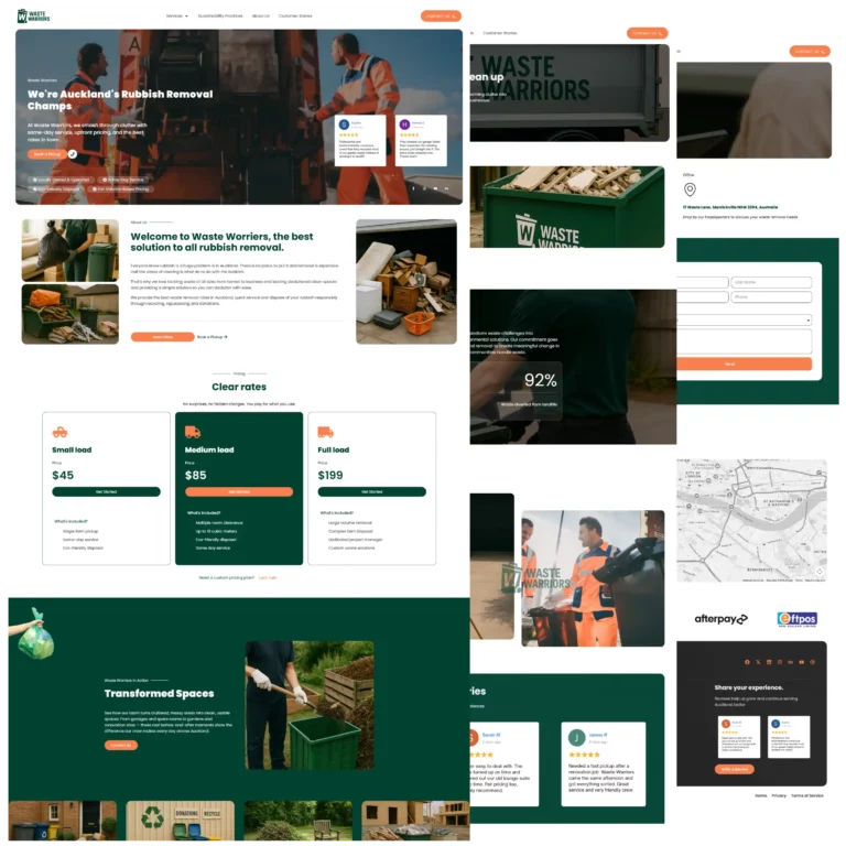Waste Warriors conversion-focused website by AV Consulting