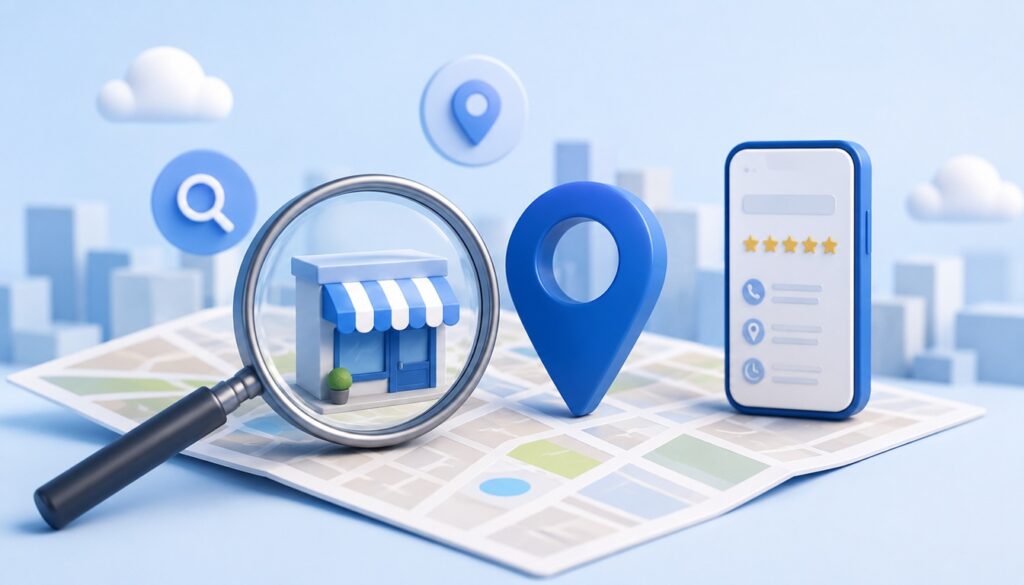 searching on map for Tradies
